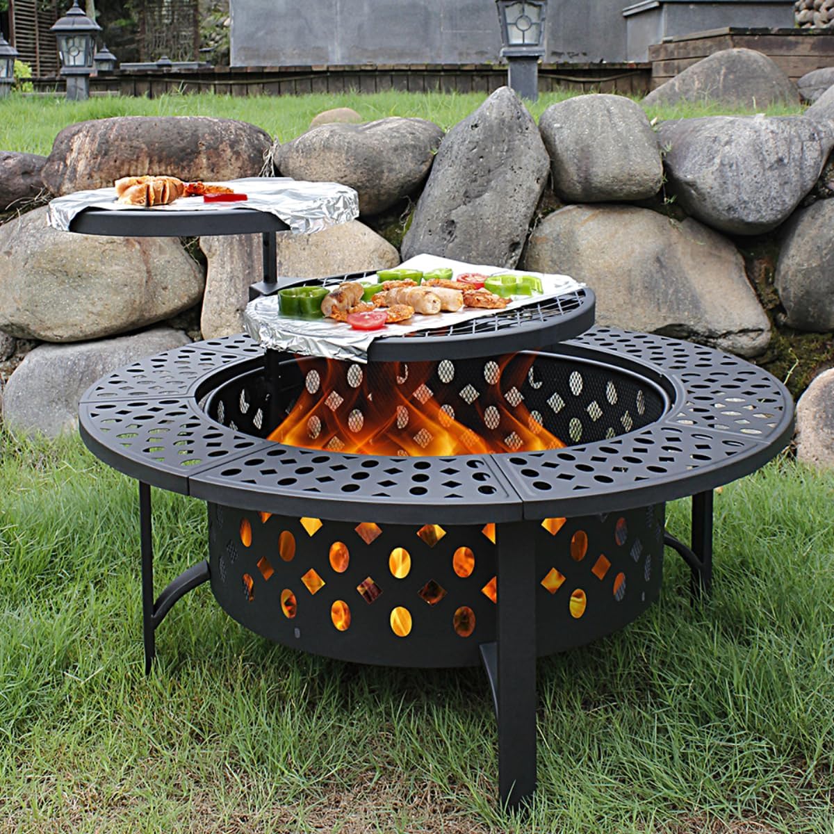 Outdoor Furniture With Fire Pit - Extra Large Wood Burning Fire Pit