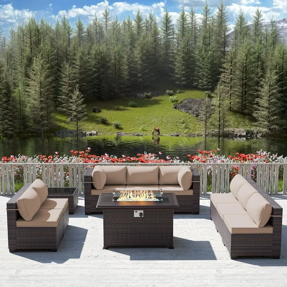 Outdoor Furniture With Fire Pit - -Patio Furniture Set With Propane Fire