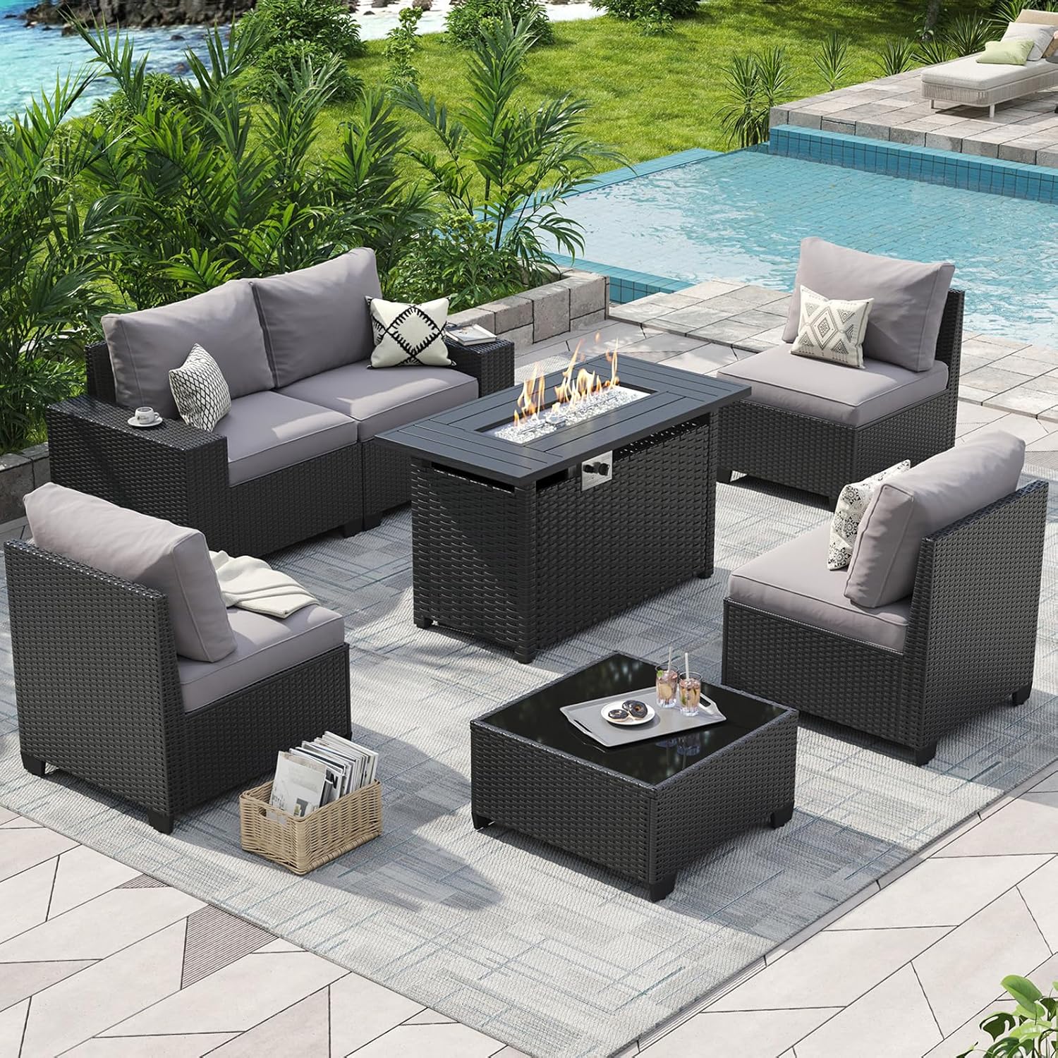 Outdoor Furniture With Fire Pit - Outdoor Patio Furniture Set with 44''