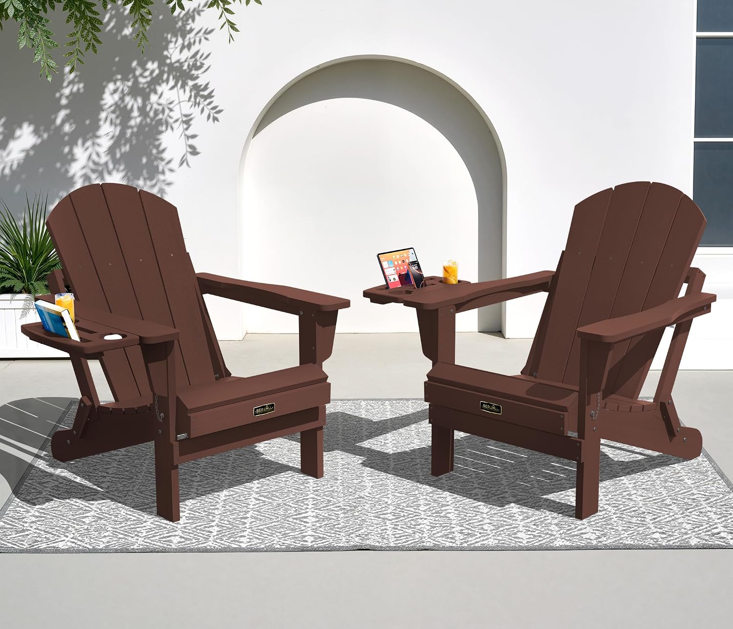 Folding Adirondack Chair Set 2 - Outdoor Furniture With Fire Pit review and price