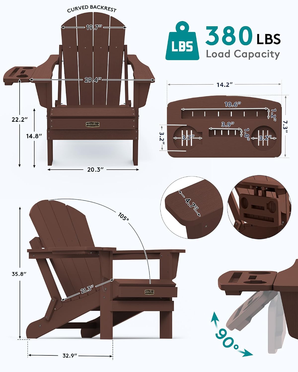Folding Adirondack Chair Set 2 - Outdoor Furniture With Fire Pit review and price