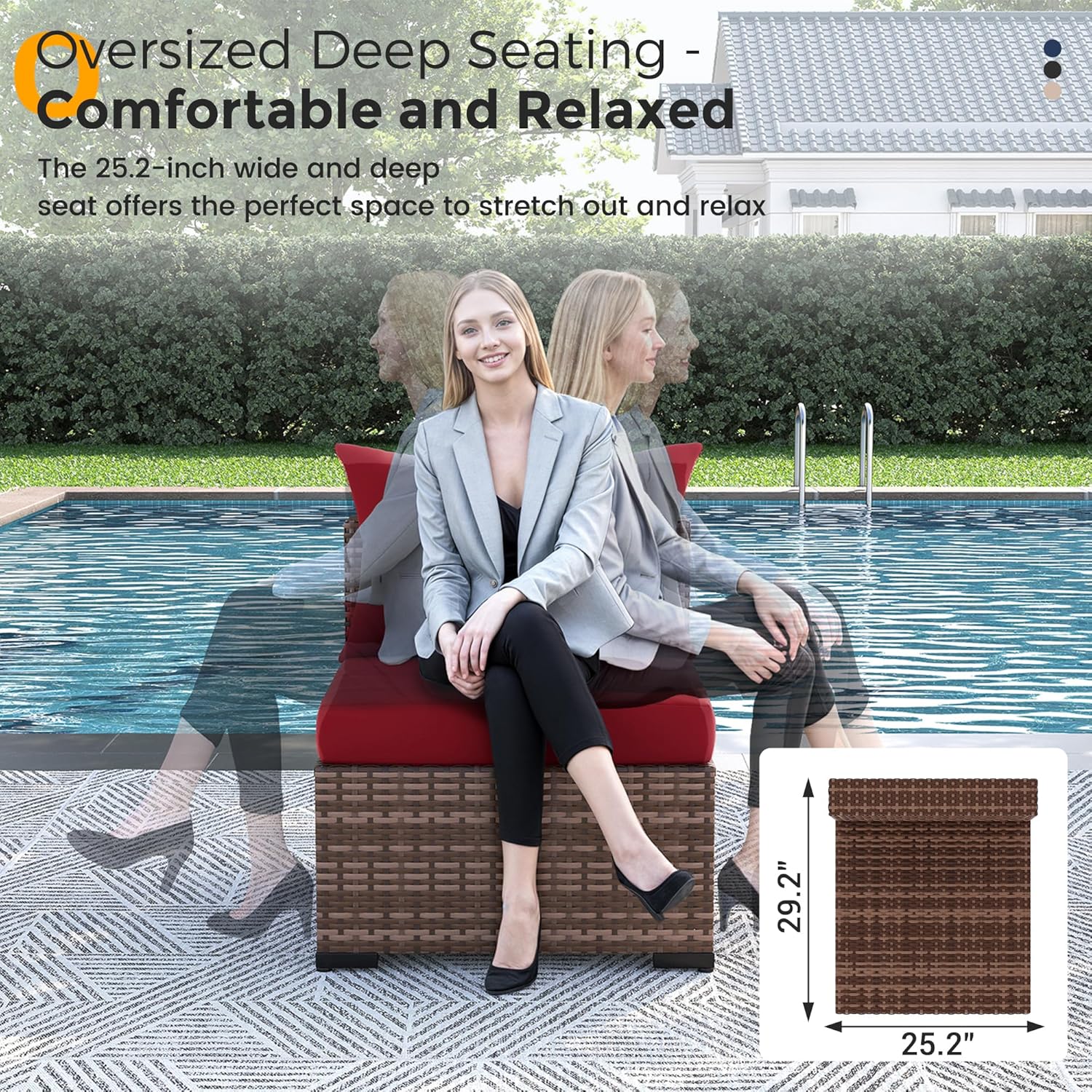 8pc All-Weather Wicker Section - Outdoor Furniture With Fire Pit review and price