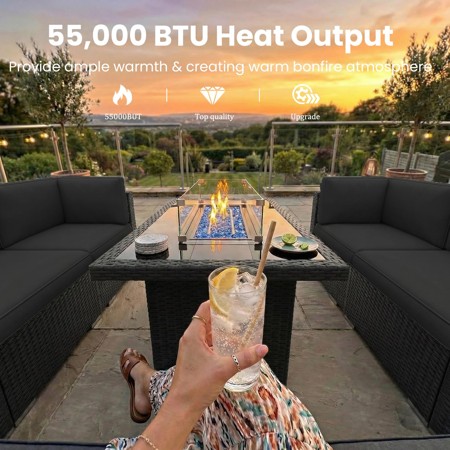 8 Pieces Patio Furniture Set w - Outdoor Furniture With Fire Pit review and price