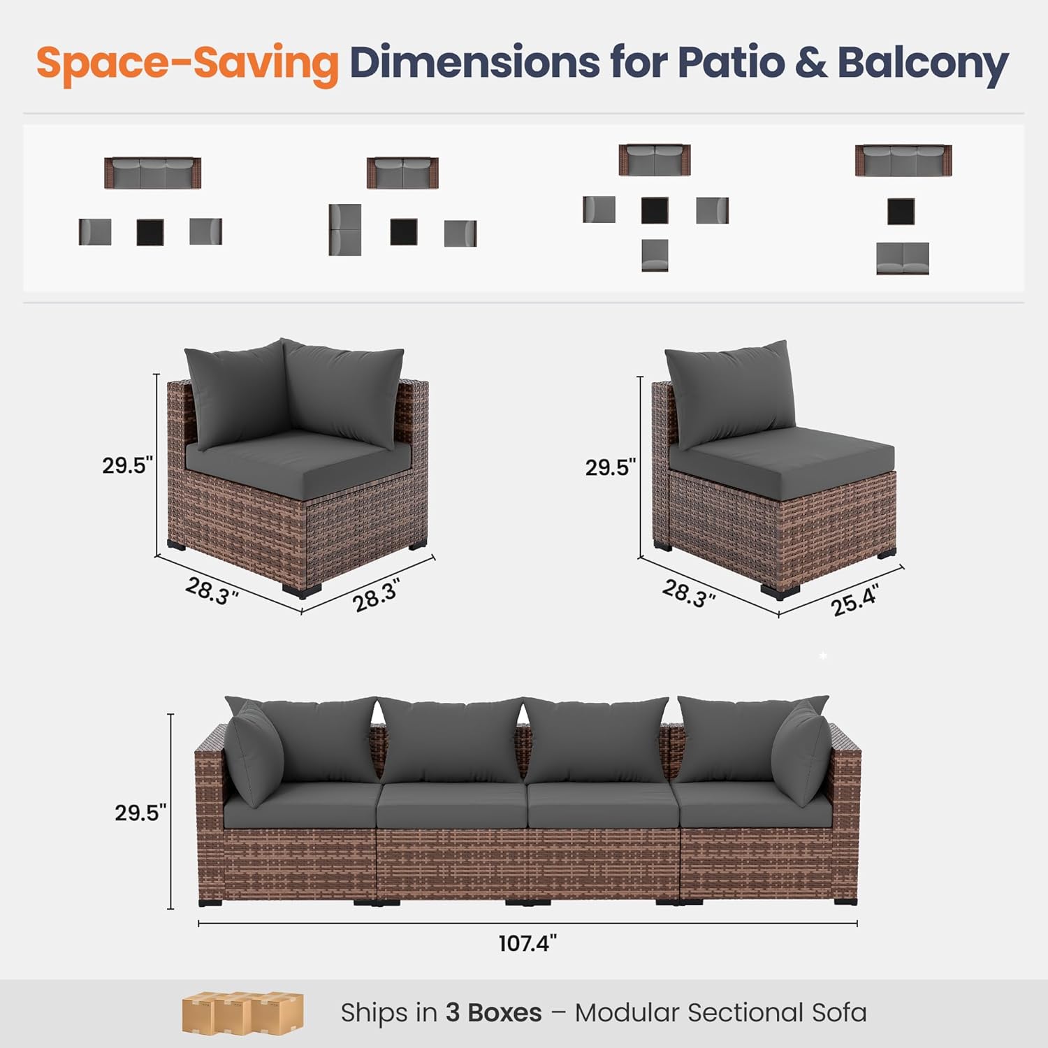 5-Piece Outdoor Sectional Sofa - Outdoor Furniture With Fire Pit review and price