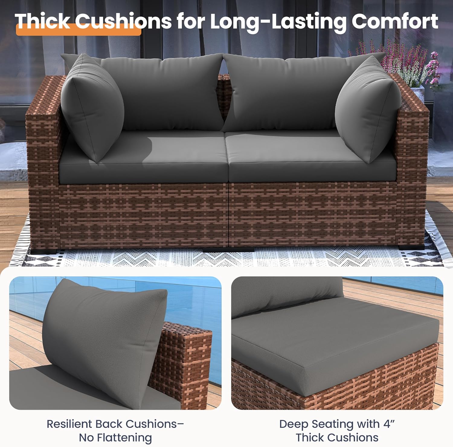 5-Piece Outdoor Sectional Sofa - Outdoor Furniture With Fire Pit review and price