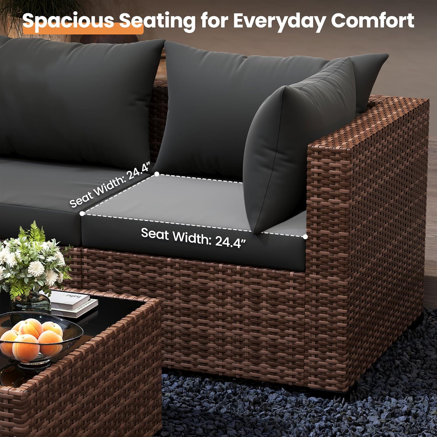 5-Piece Outdoor Sectional Sofa - Outdoor Furniture With Fire Pit review and price