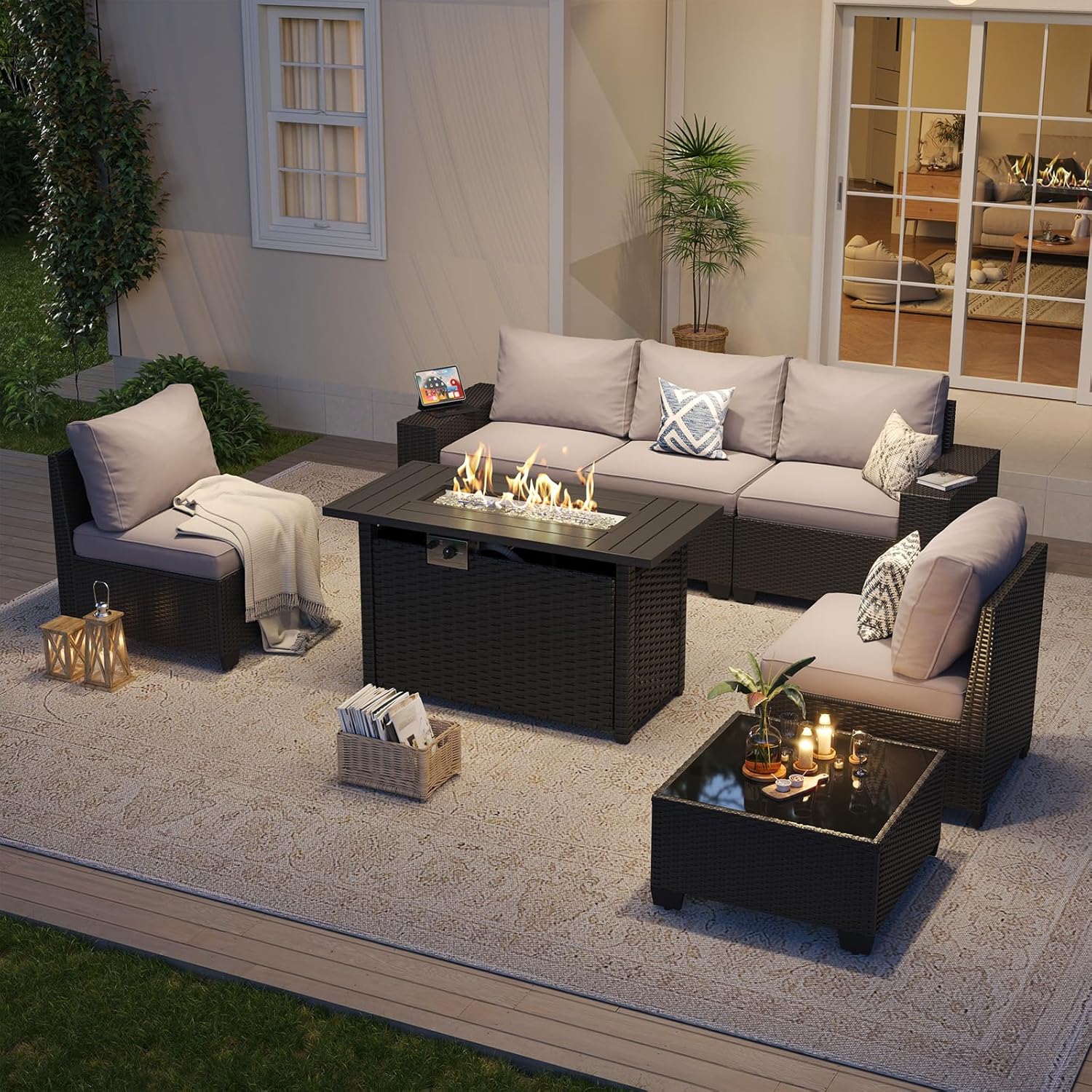 Outdoor Patio Furniture Set wi - Outdoor Furniture With Fire Pit review and price
