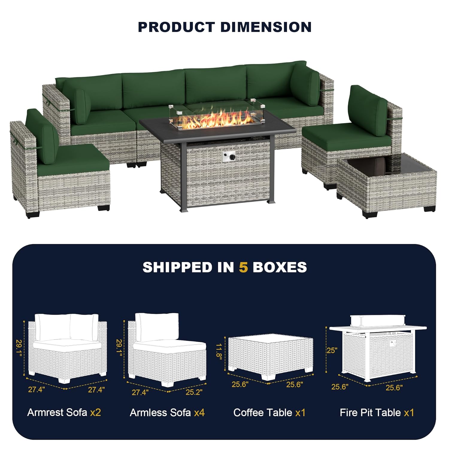 8-Piece Outdoor Patio Furnitur - Outdoor Furniture With Fire Pit review and price