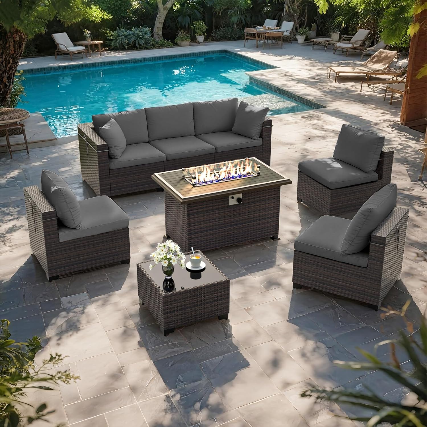 Patio Furniture Set with Fire  - Outdoor Furniture With Fire Pit review and price